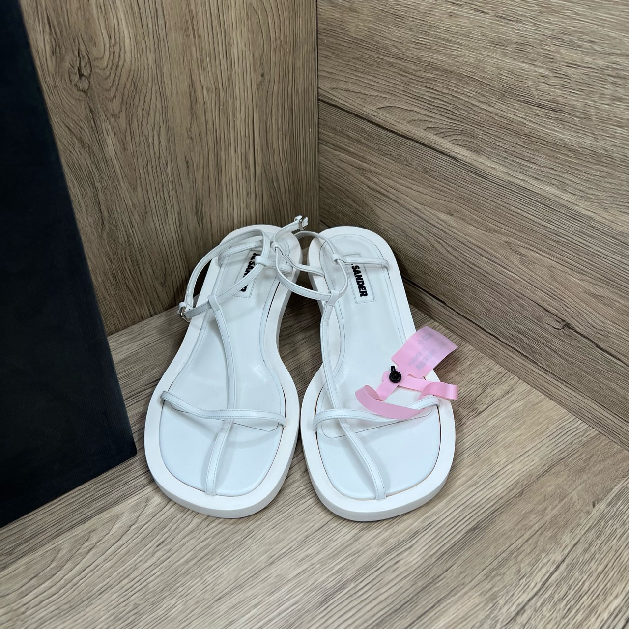 Jil Sander 吉尔·桑达 白色十字带中跟凉鞋 38码/99新/原盒防尘袋