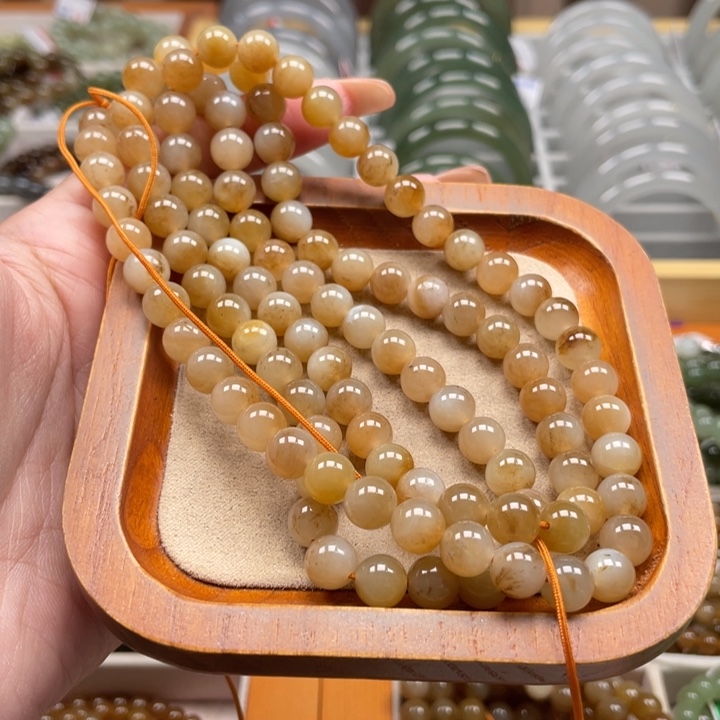 和田玉珠串8mm未镶嵌