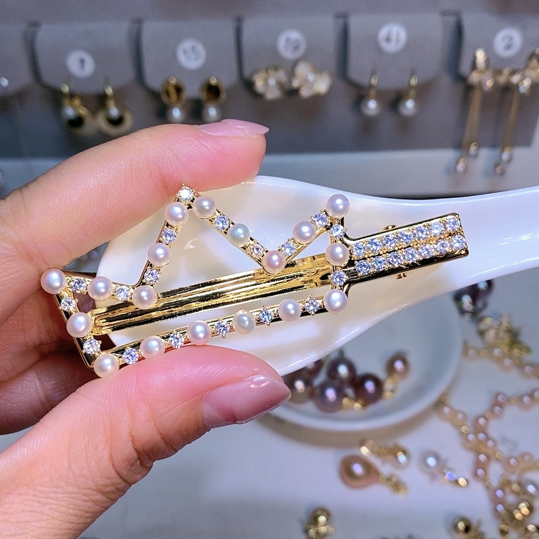 【闪购商品】淡水珍珠发夹未镶嵌