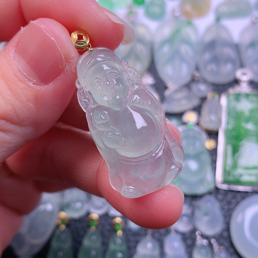 【闪购商品】翡翠颈饰18K金镶嵌天然缅甸翡翠