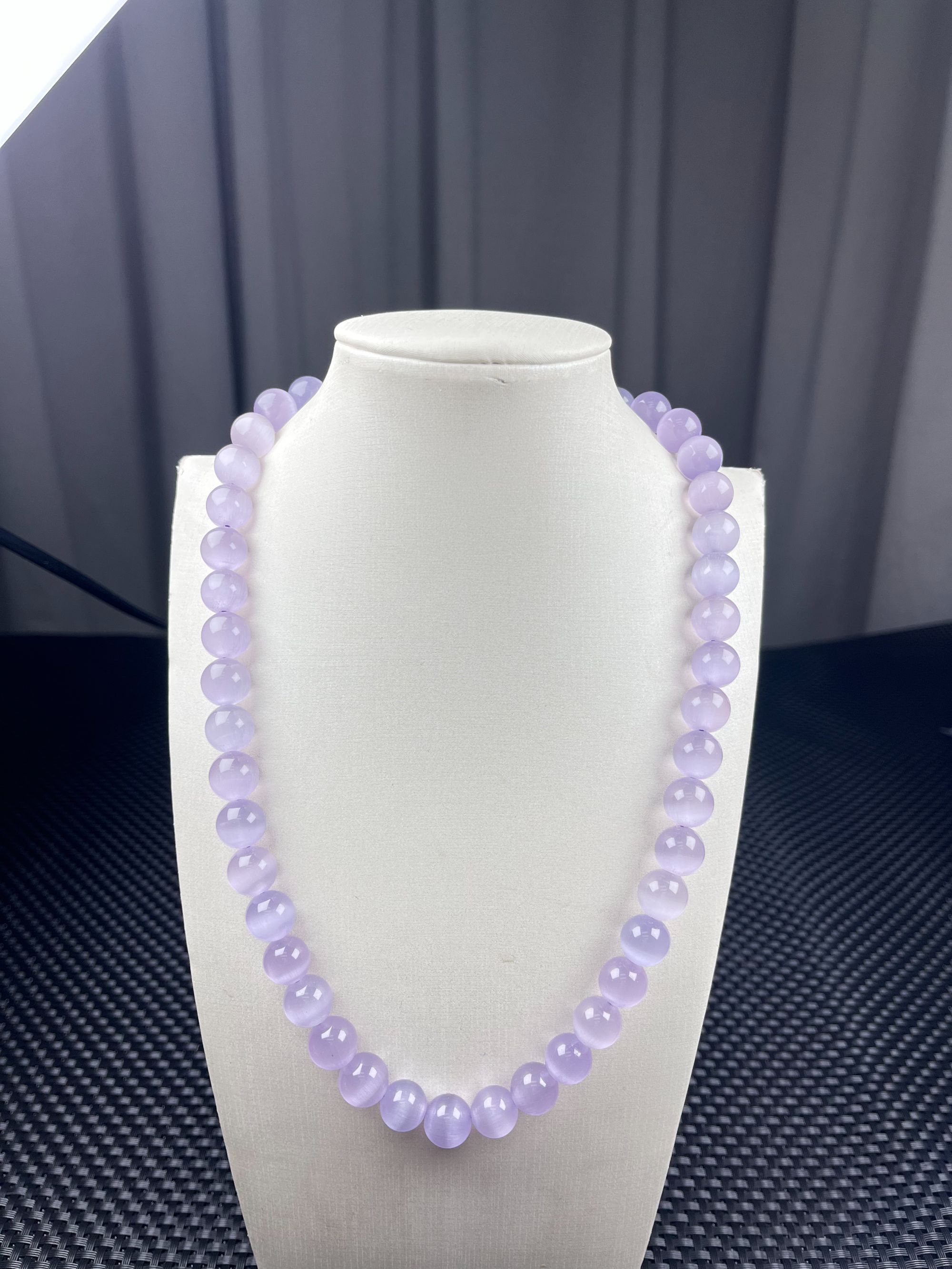 (老郑珠宝)W51斯里兰卡紫猫眼妈妈链12m时尚精美百搭