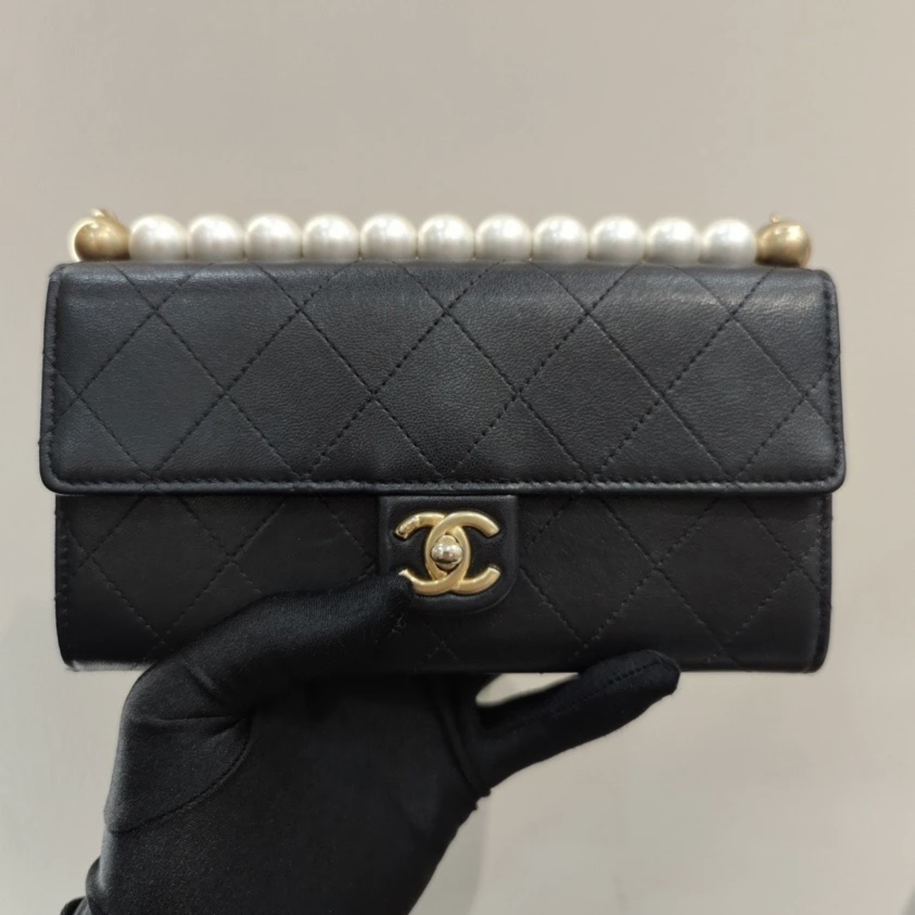 99新 Chanel/香奈儿 珍珠woc链条单肩包/DT067