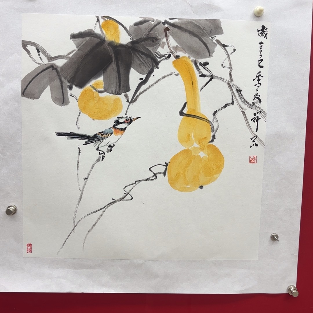 国画盛祥昆手绘葫芦图