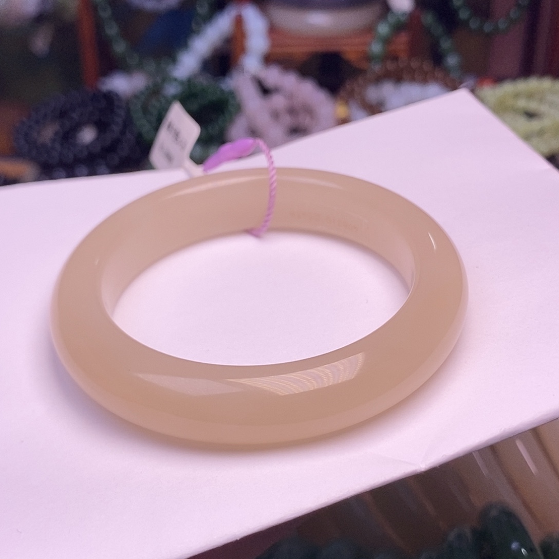 和田玉未镶嵌颈饰藕粉红粉老矿料手镯54.8