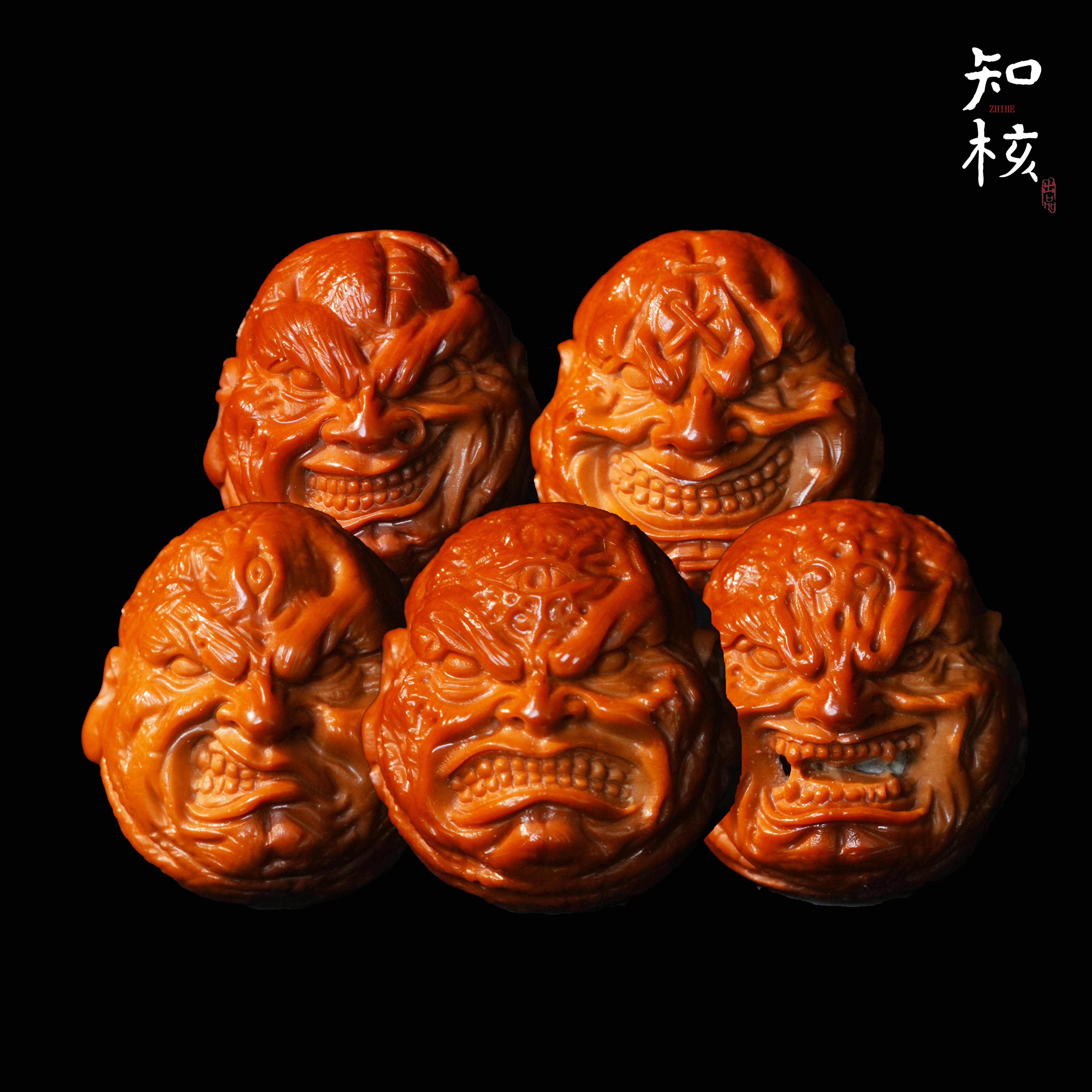 ZHIHETANG-知核堂【蒙面恶僧】纯手工橄榄核雕刻手串