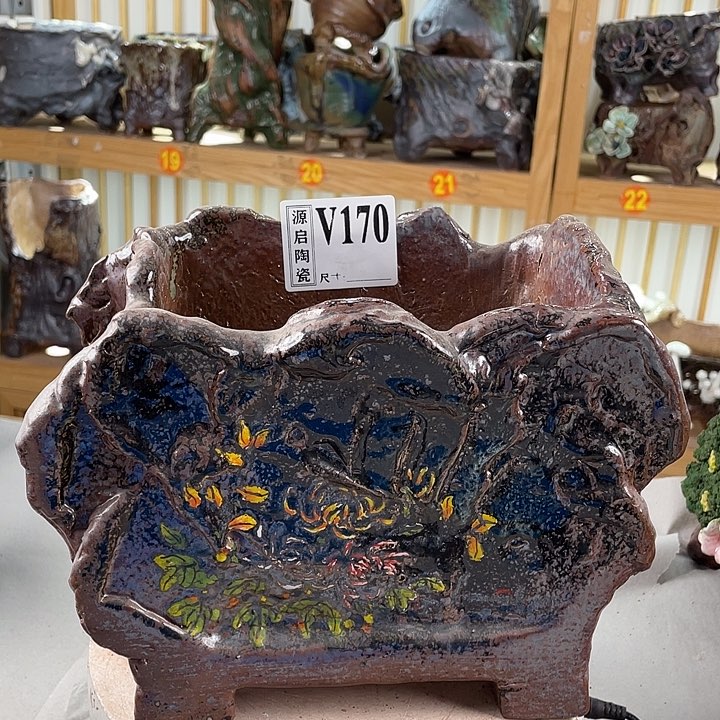 紫砂花盆景德镇陶瓷170