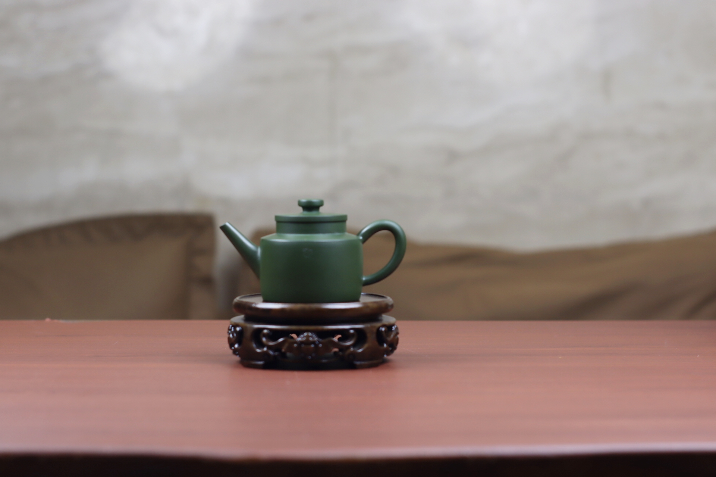 【福-旭壶山房底款】绿泥力挺三代壶-容量150cc左右。