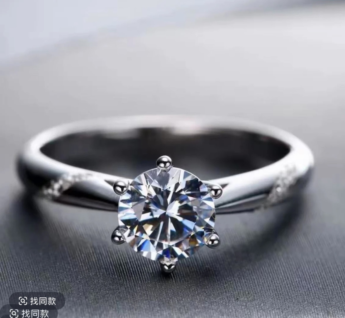 【南非优品】DIY 1.0CT T灵六爪女戒气质