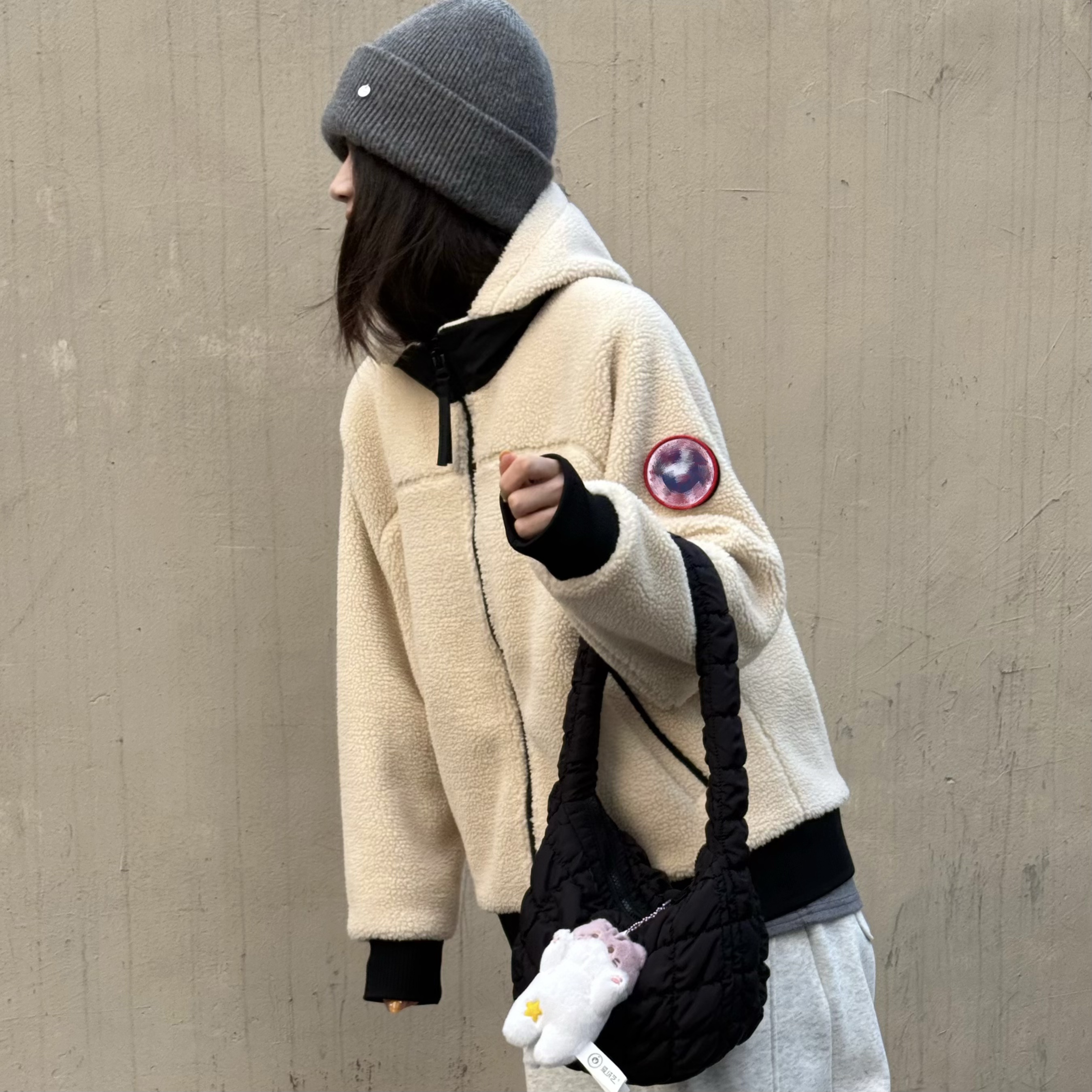 MIN SAN JIN秋冬潮流新款轻量户外摇粒绒保暖外套HKYR-AW111CS