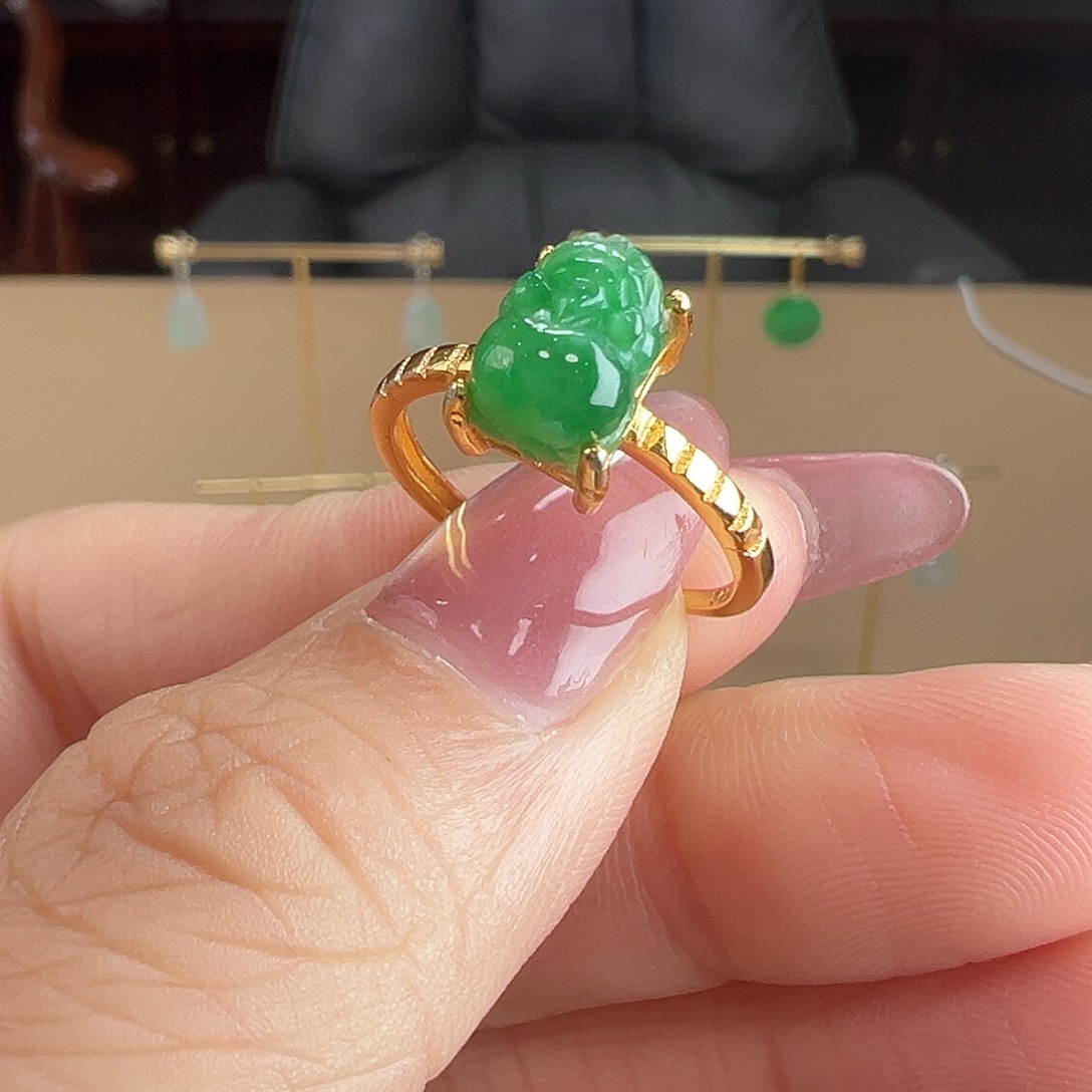 翡翠银S925镶嵌戒指戒指6