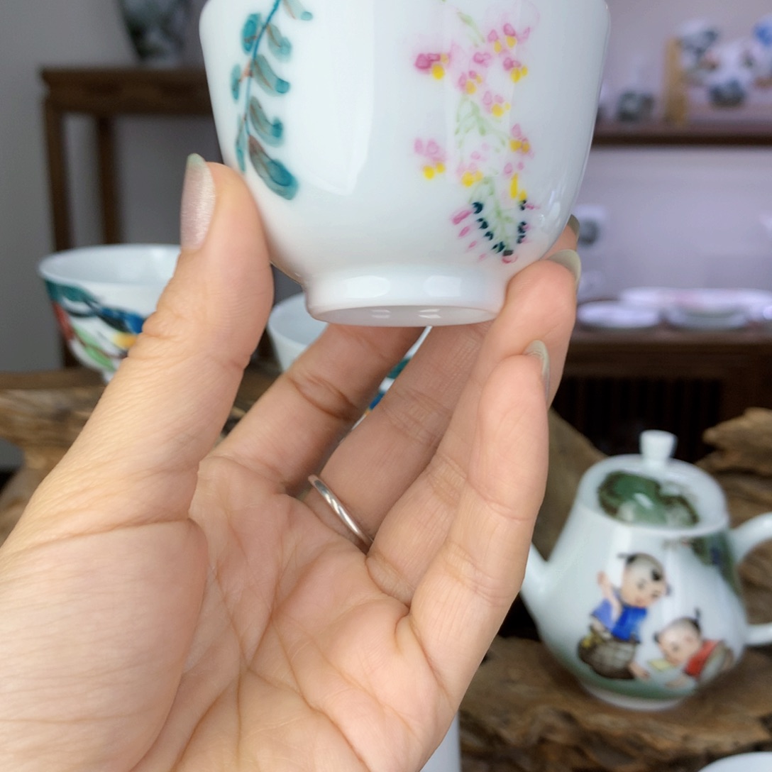 杯主人杯手绘釉下彩