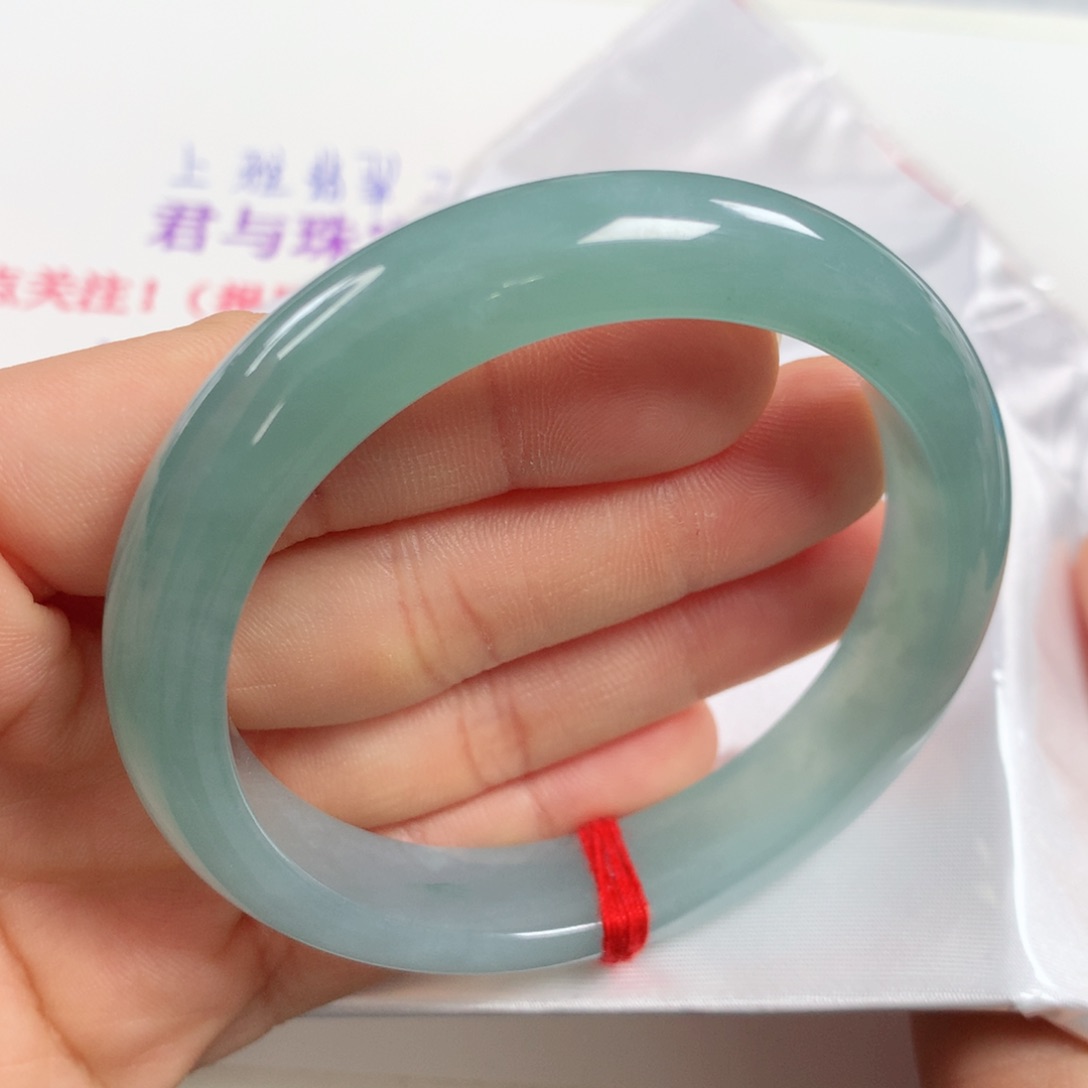 未镶嵌手镯翡翠 正圈②①⑨油青半山水