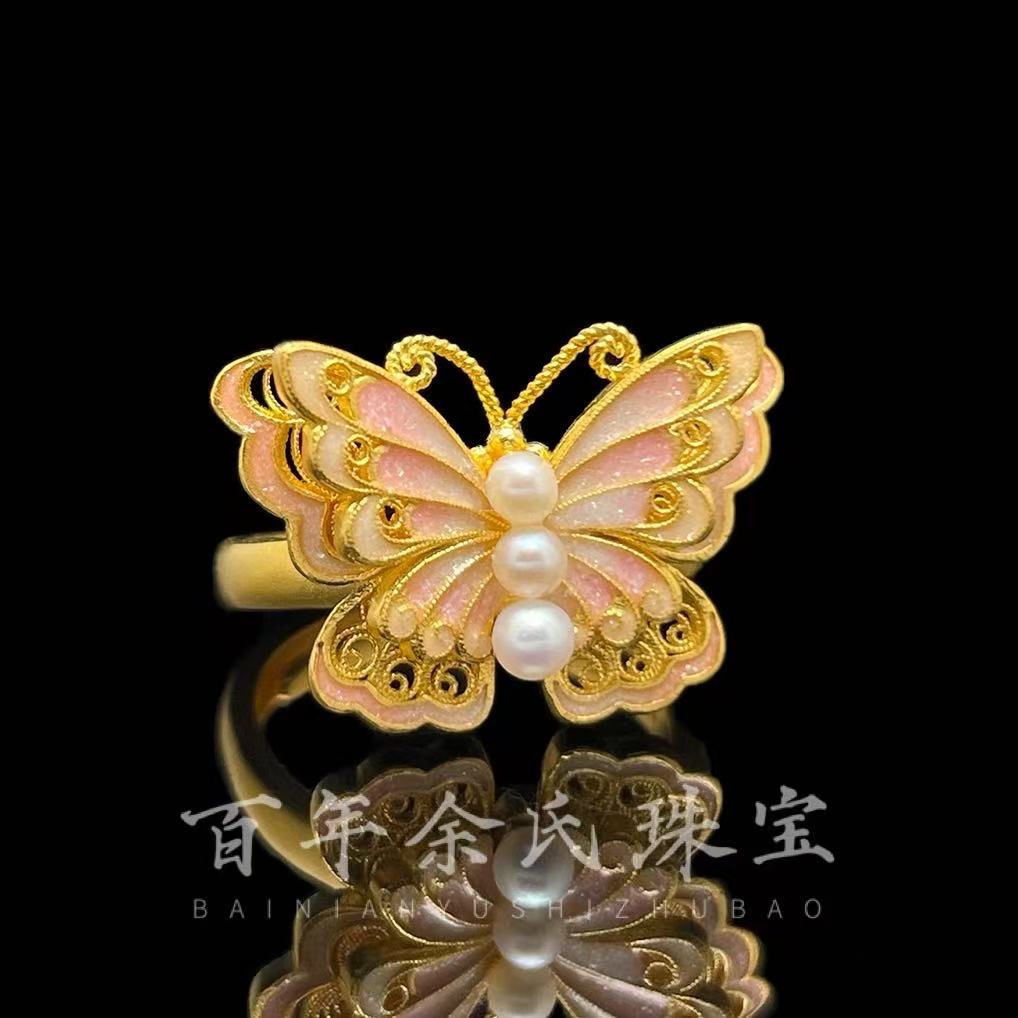 【破茧成蝶】--足金999蝴蝶戒指净金重活口可调
