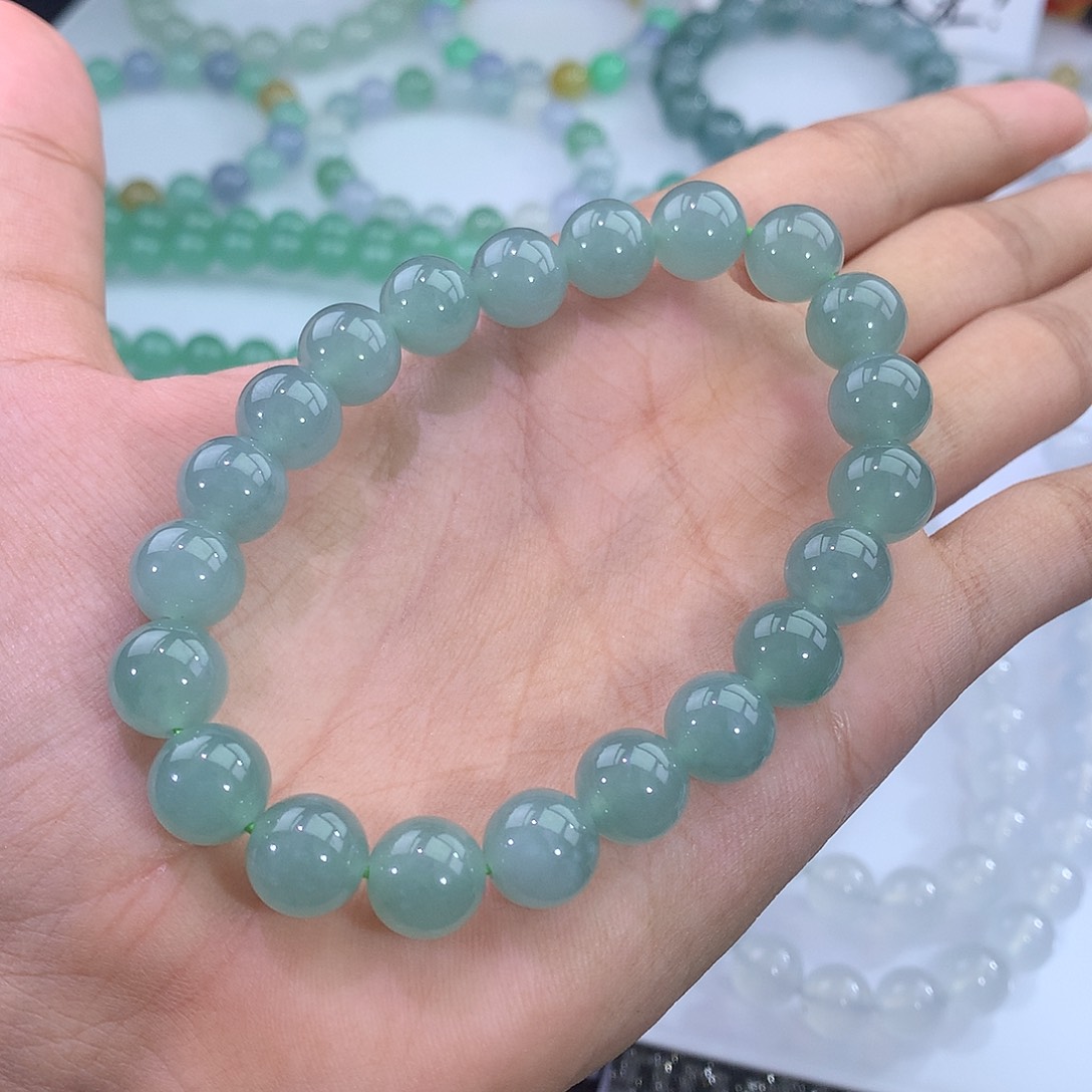 未镶嵌手链翡翠果绿手串