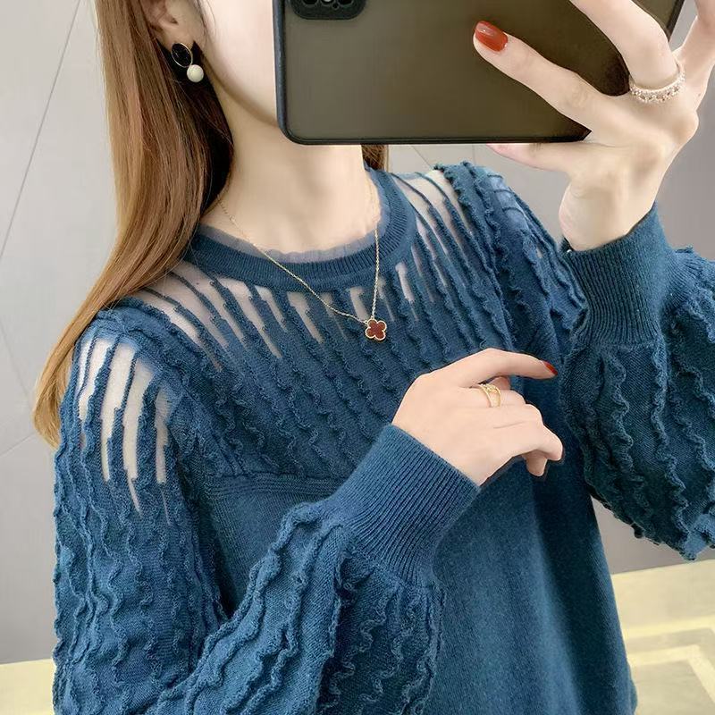 038（安言服饰）宽松常规款春秋针织毛针织衫长袖圆领毛衣针织衫