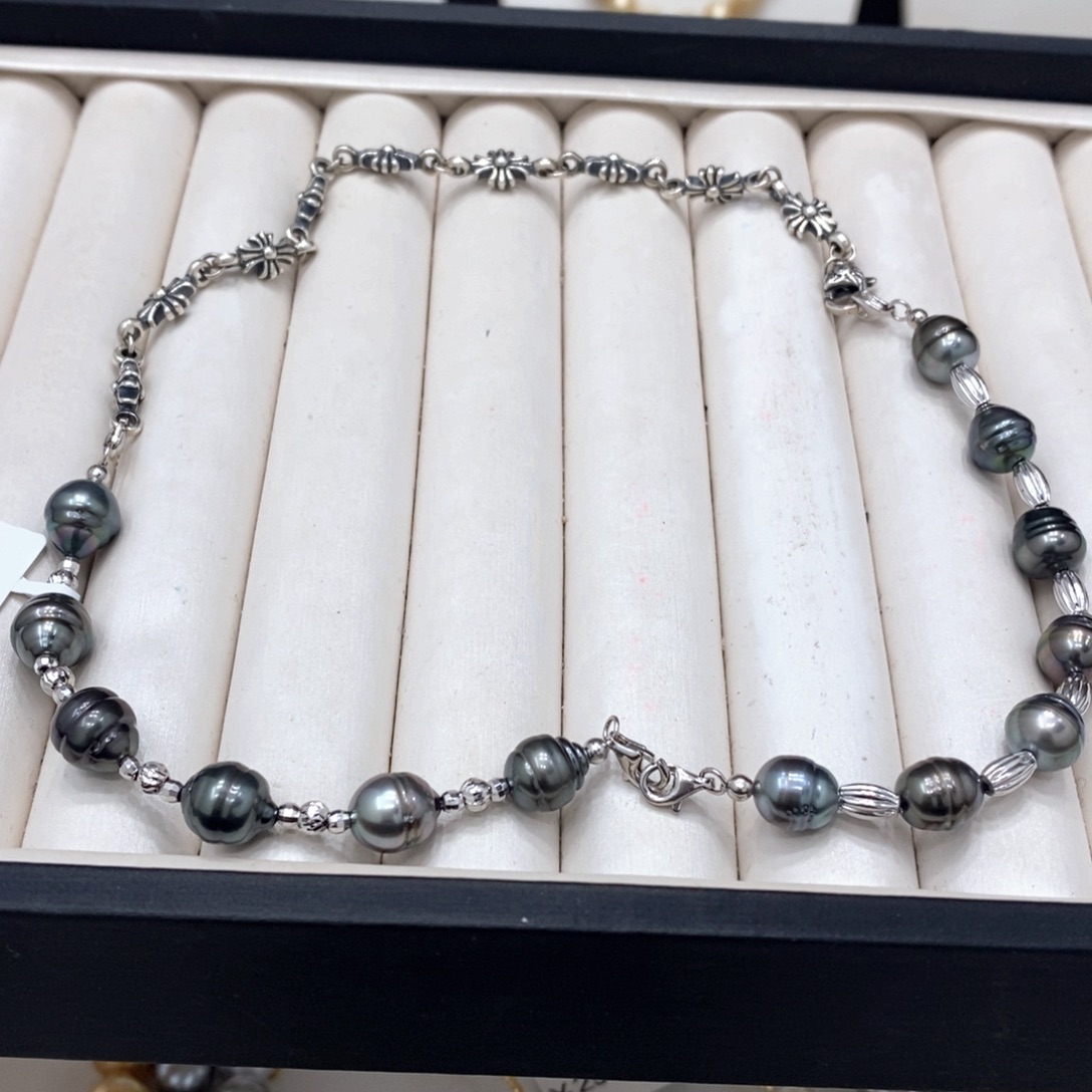 F***F颈饰银S925镶嵌海水珍珠福利款不退不换 艳