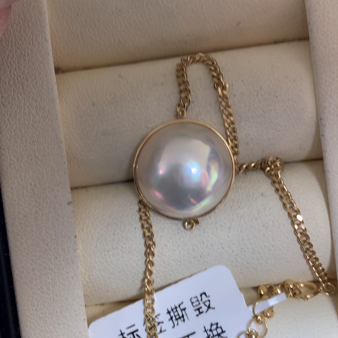 拼合珍珠（马贝珠）手绳18K金镶嵌