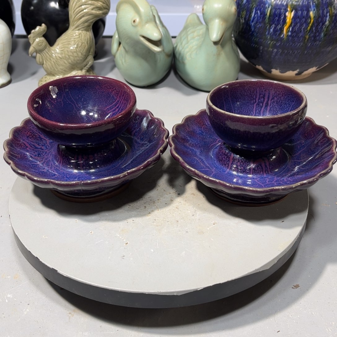 瓶元**?钧窑茶盏品相完美