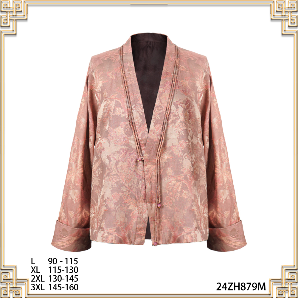 MM2025新款气质浅粉色报喜迎春刺绣手工萝开衫外套 24ZH879M