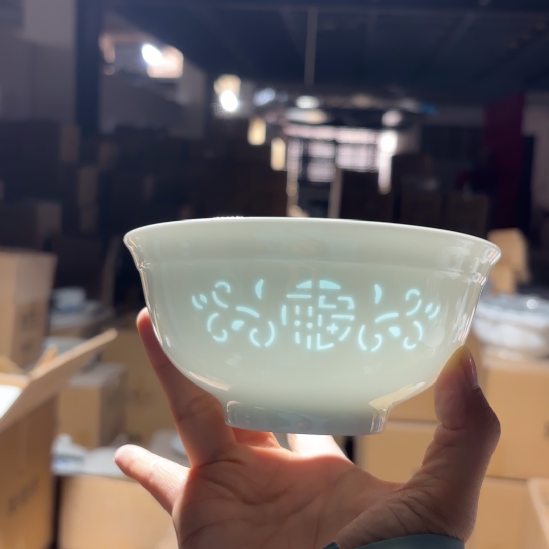 玉瓷景德镇陶瓷两只青色