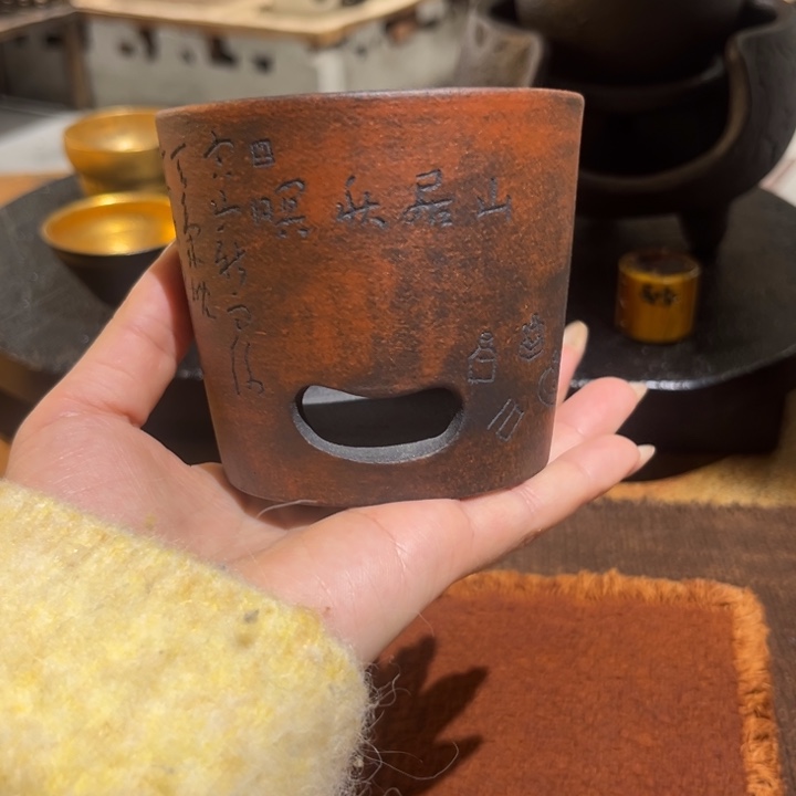 温茶炉景德镇鱼和熊手工陶艺