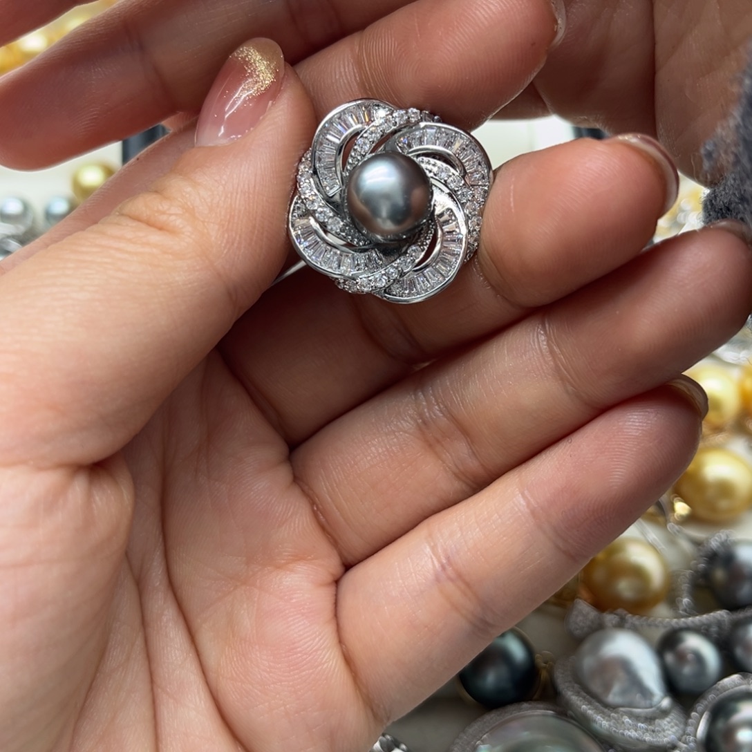 合金海水珍珠胸针