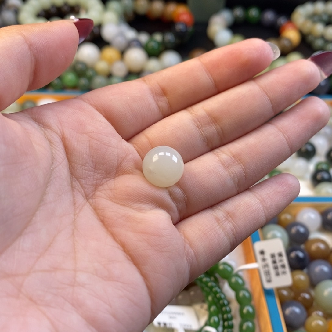 和田玉手串未镶嵌福利白玉单珠z 12
