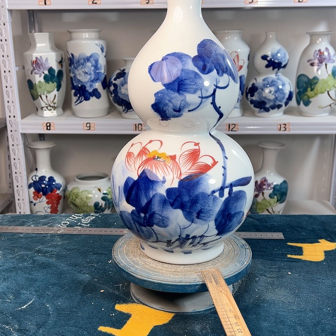 摆件景德镇陶瓷葫荷花