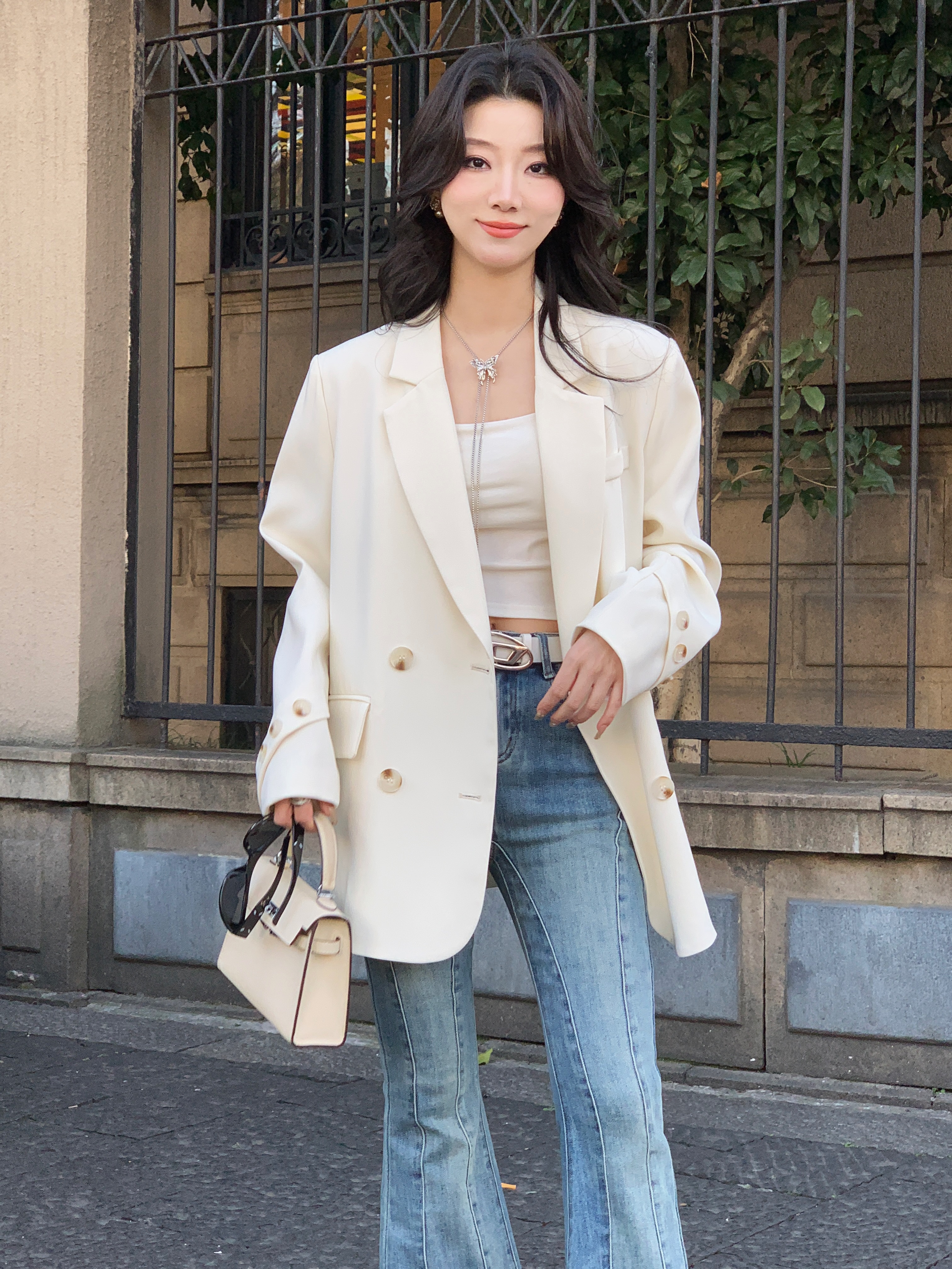 高桥定制-2025春季新款辣妹百搭韩版小西装显瘦气质小西装女外套