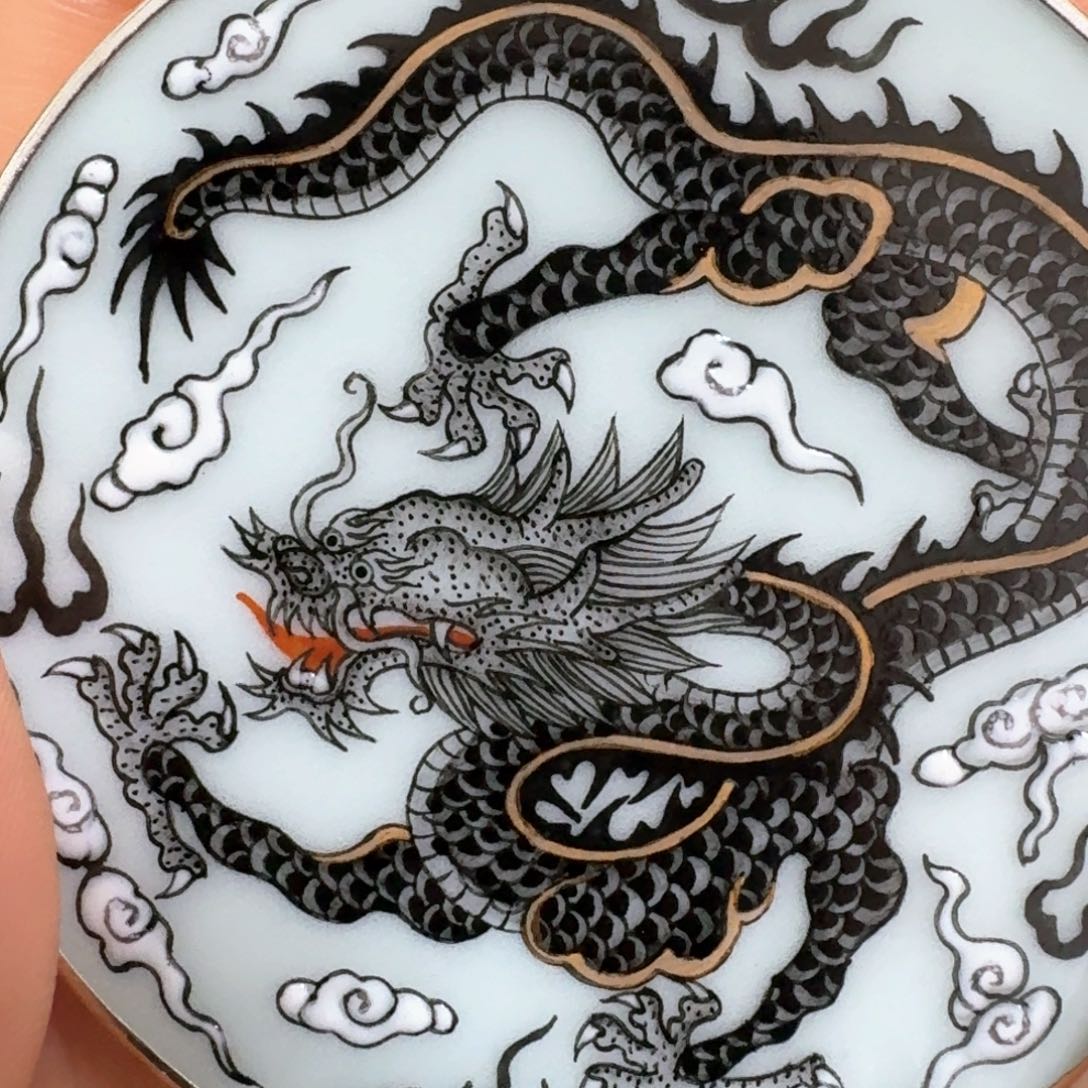 古***者瓷片黑金龙挂件一个一个