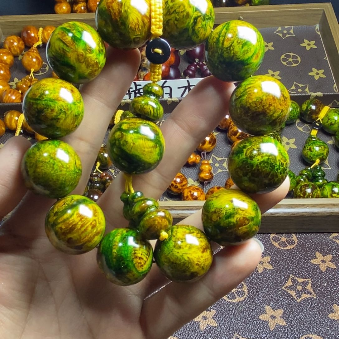 满***）木质琥珀木2.0尺寸极品水墨龙鳞纹