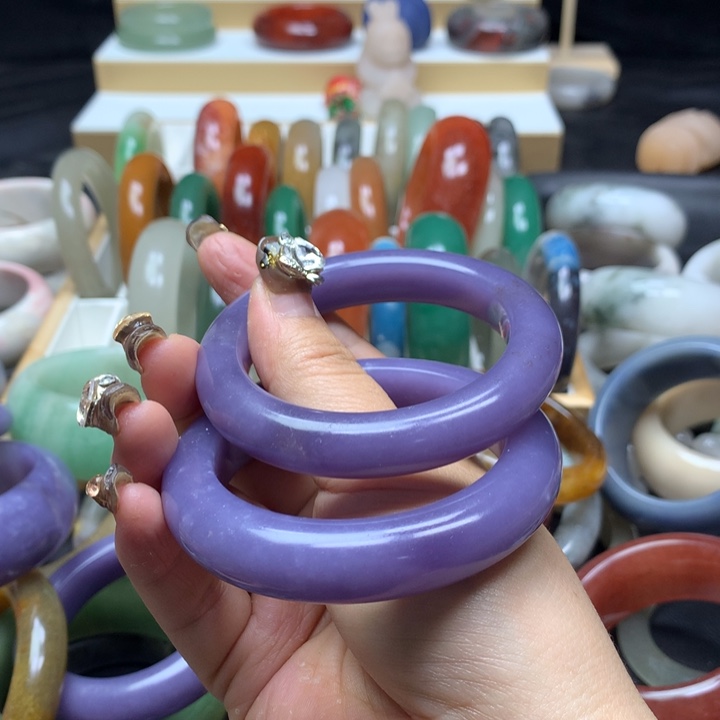 未镶嵌手镯石英质玉花****来