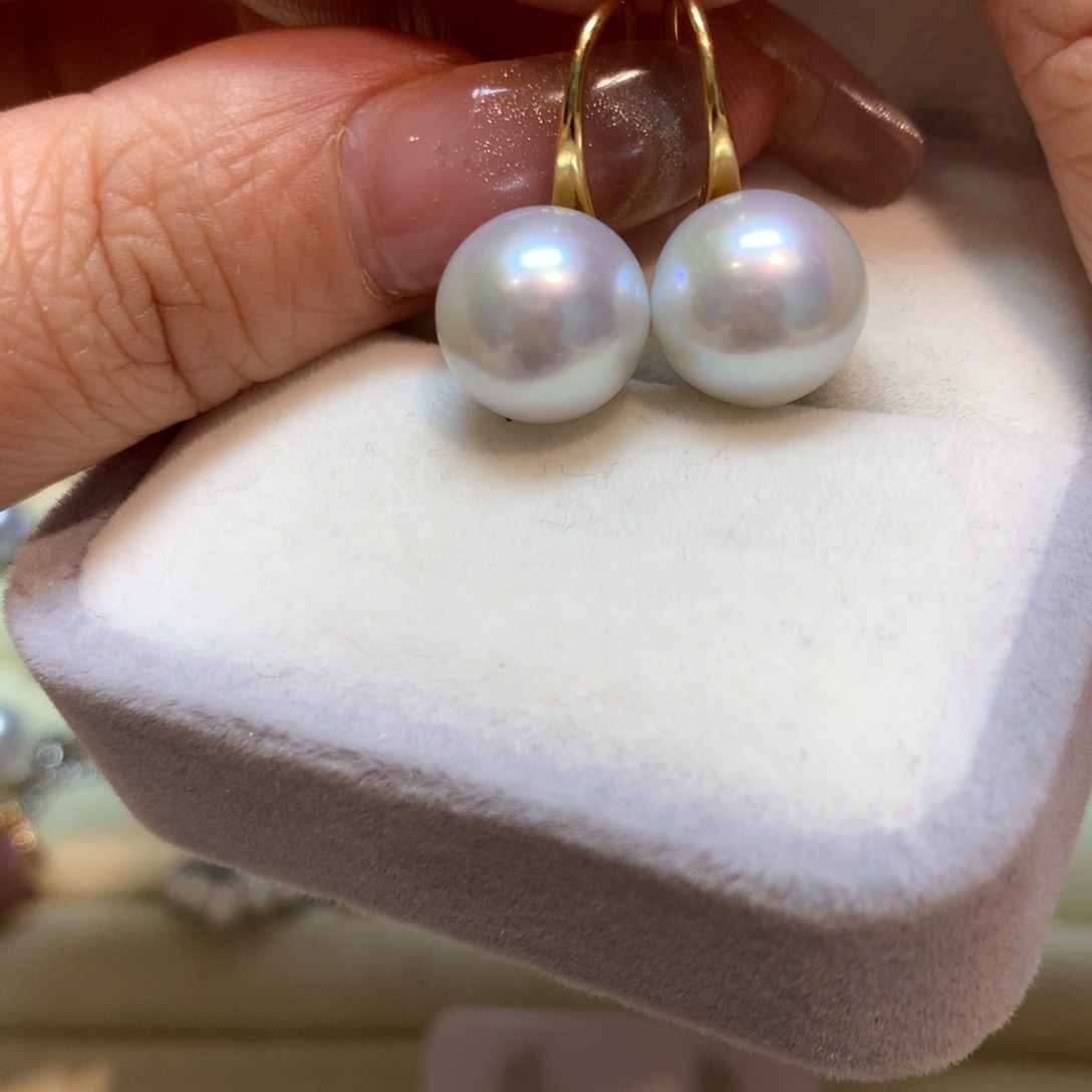 淡水珍珠耳饰银S925镶嵌