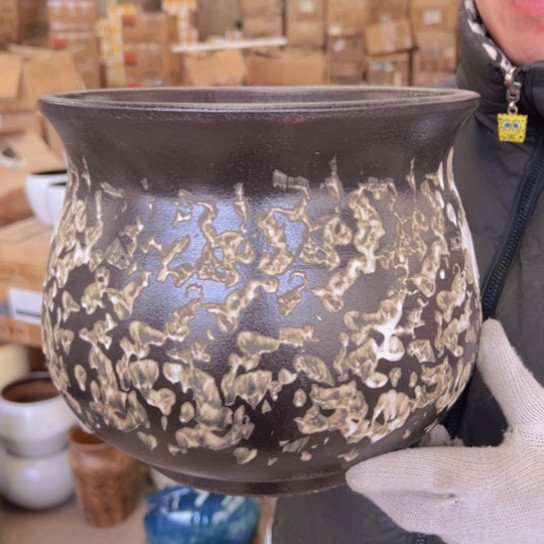 紫砂花盆高23口25————