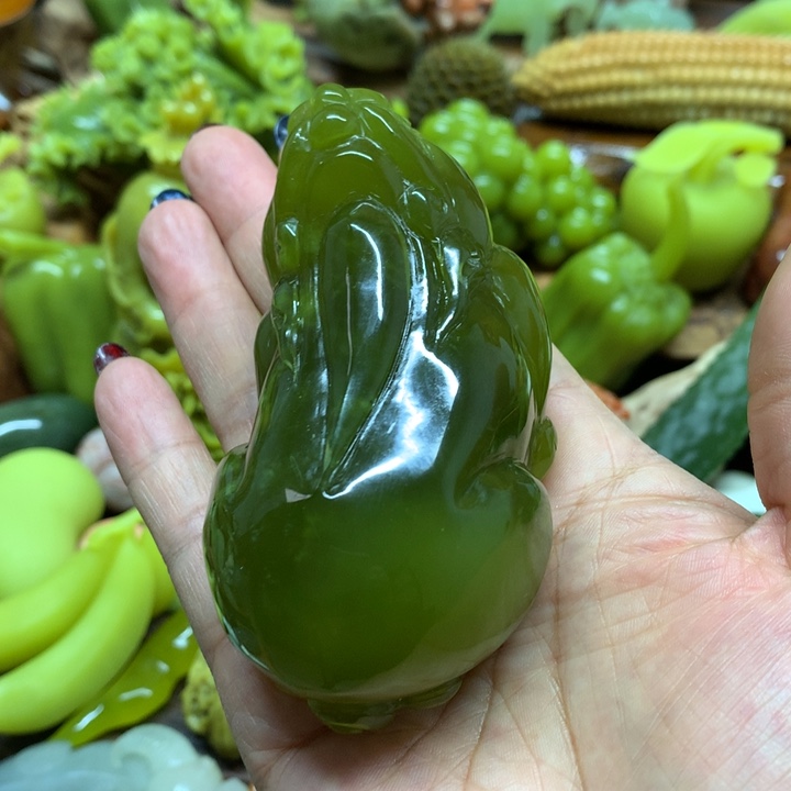 蛇纹石玉手把未镶嵌吉****坊