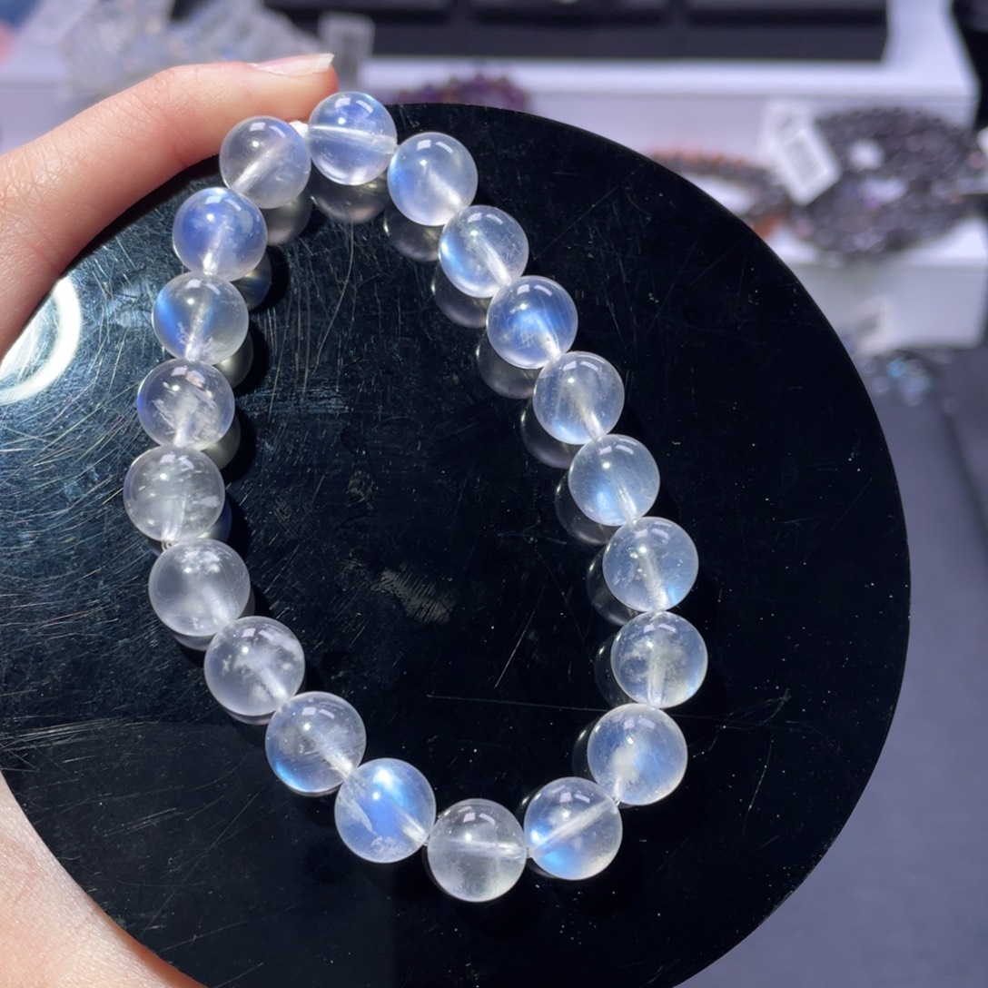 晓***君未镶嵌长石手链蓝月光9.7m