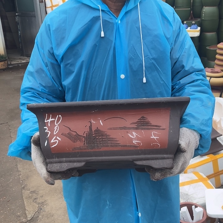 紫砂紫砂花盆和一