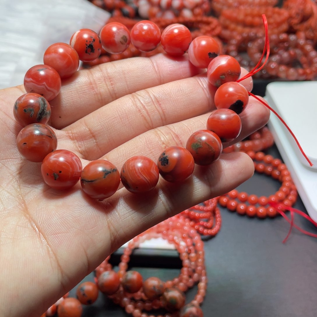 南红玛瑙手链未镶嵌