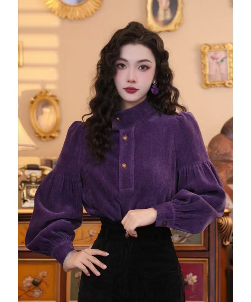 西西【燕麦紫薯】秋冬款气质衬衫上衣01290