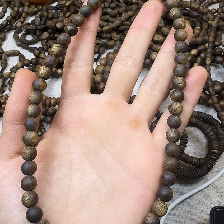 沉香沉香碎屑99分沉0.8圆珠双圈12克加