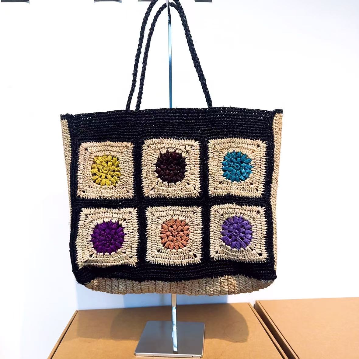 132非洲马达加斯加进口手工编织拉菲草包包