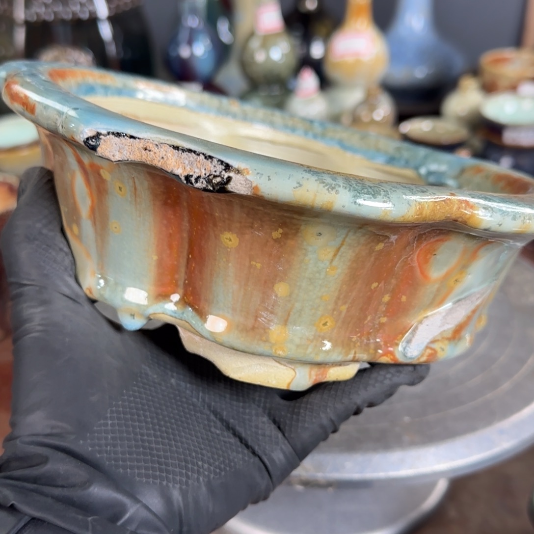 秦***月紫砂花盆824瑕疵品    