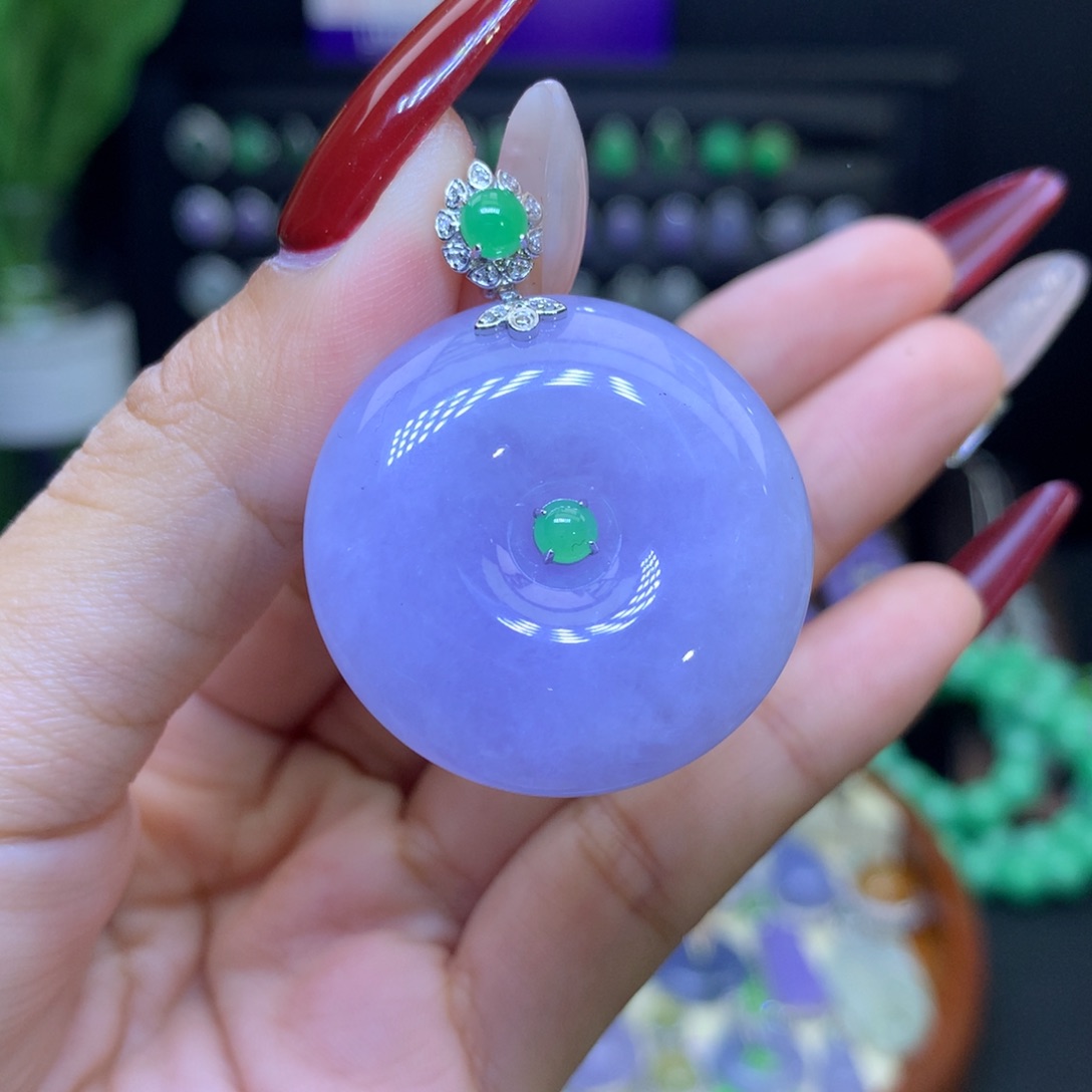 翡翠颈饰18K金镶嵌天然