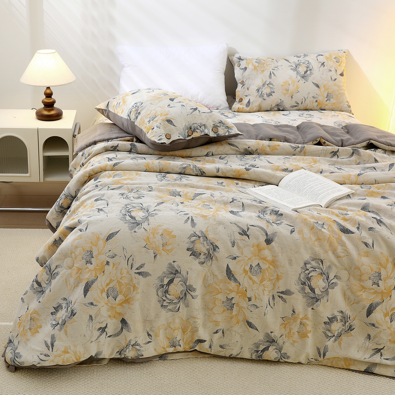 【大牌盘余】200*230高精密贡缎提花被套（一念青花 单双人）