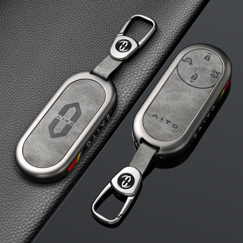 适用问界m9钥匙套问界m9增程AITO纯电Ultra版高档金属钥匙包扣壳