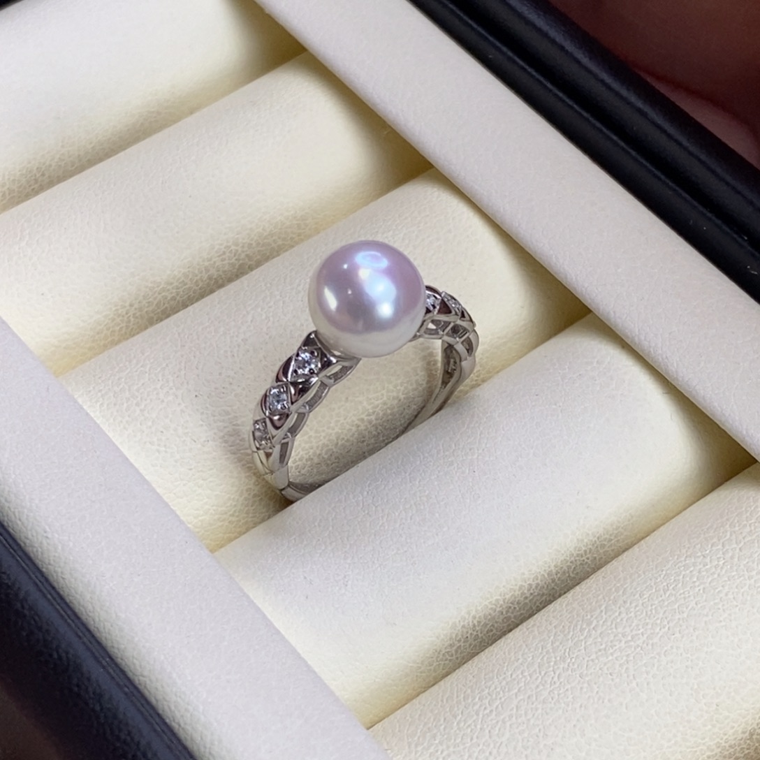 淡水珍珠银S925镶嵌戒指