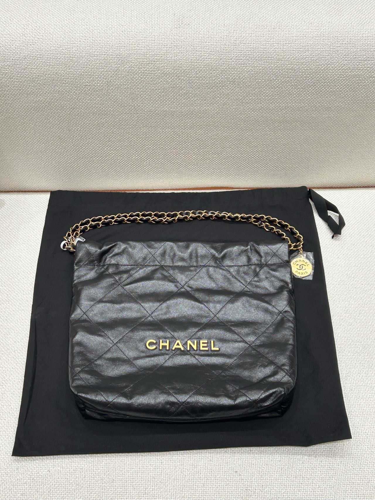 全新未使用 Chanel/香奈儿 CHANEL22bag小号手袋亮面小牛皮