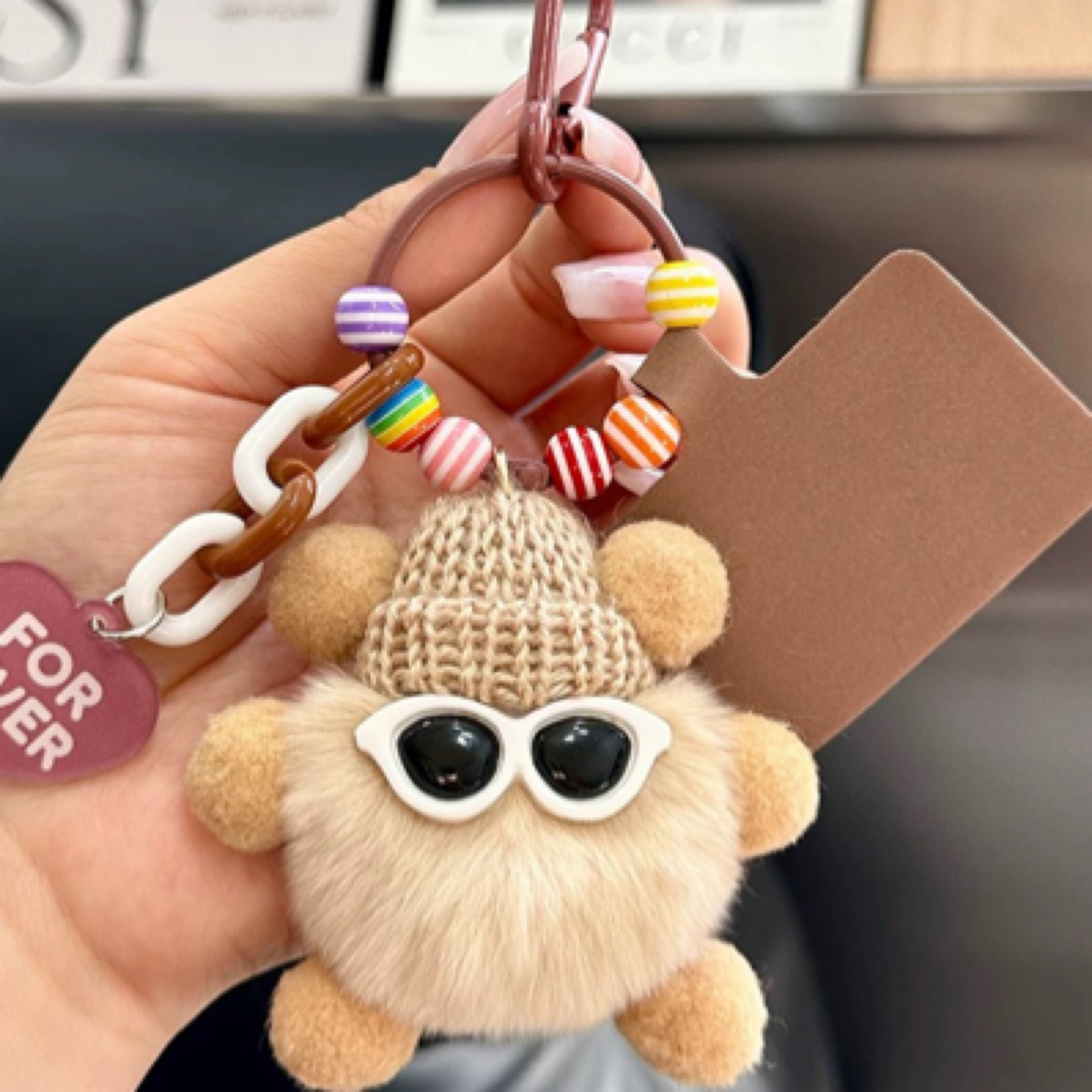 兔毛可爱公仔少女心书包挂件毛绒创意玩偶卡通钥匙扣挂饰包包挂件