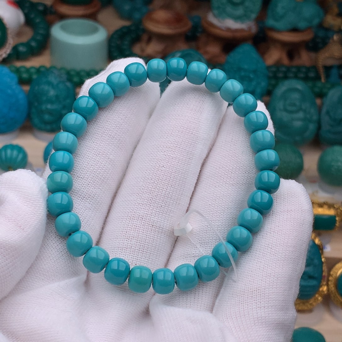 未镶嵌绿松石珠宝奇石6.5mm