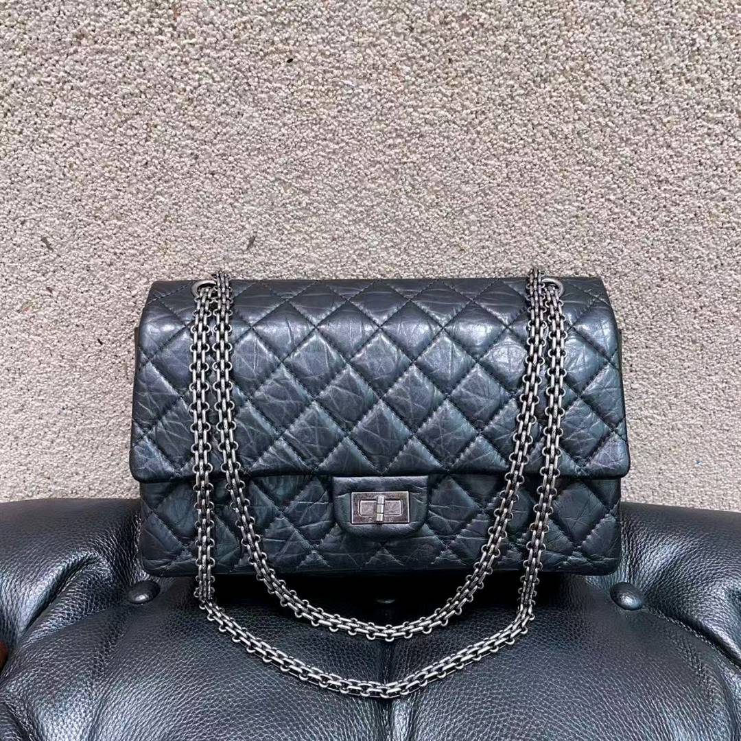 99新 Chanel/香奈儿 香奈儿/Chanel 香奈儿2.55  黑银中号 油
